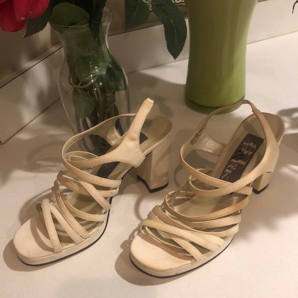 BEIGE IVORY NEUTRAL STRAPY BRIDESMAID HIGH HEELS